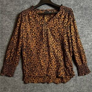 Black Tape_ Leopard Print Blouse - Size 1X, NWT